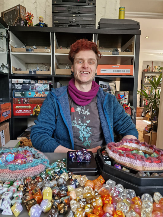 Ben Cox, Dice Goblin in his natural habitat.