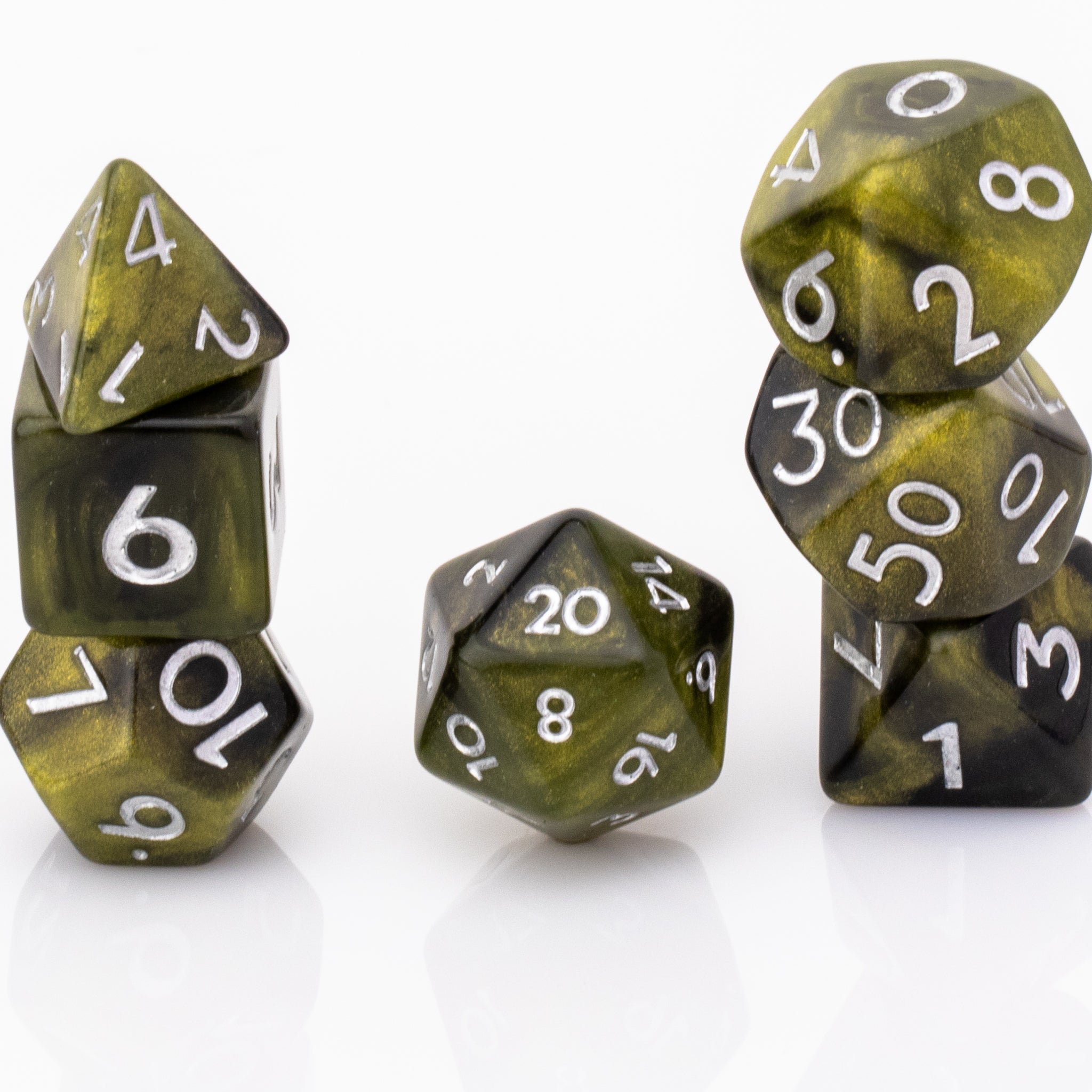 Pyrite | Resin DND Dice Set | Resin RPG Dice