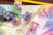 Rainbow Bite | Resin DND Dice Set | Resin RPG Dice