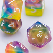 Rainbow Bite | Resin DND Dice Set | Resin RPG Dice