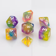 Rainbow Bite | Resin DND Dice Set | Resin RPG Dice