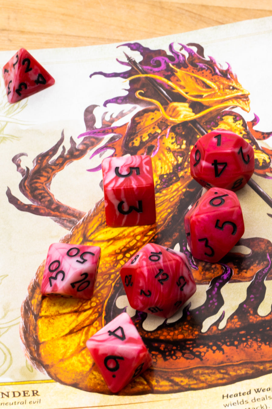 Salamander Sands | Resin DND Dice Set | Resin RPG Dice
