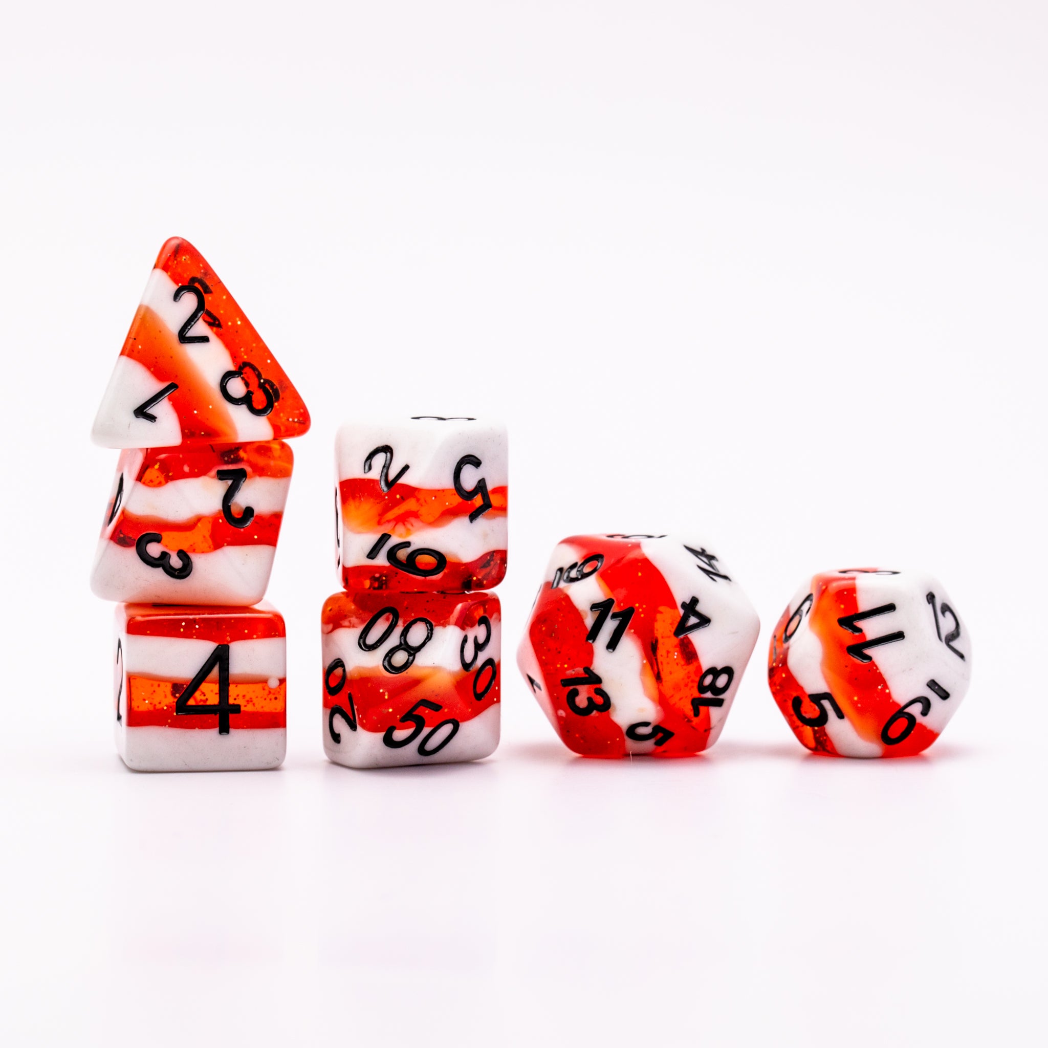 Candy Stripe | Resin DND Dice Set | Layered Resin Dice