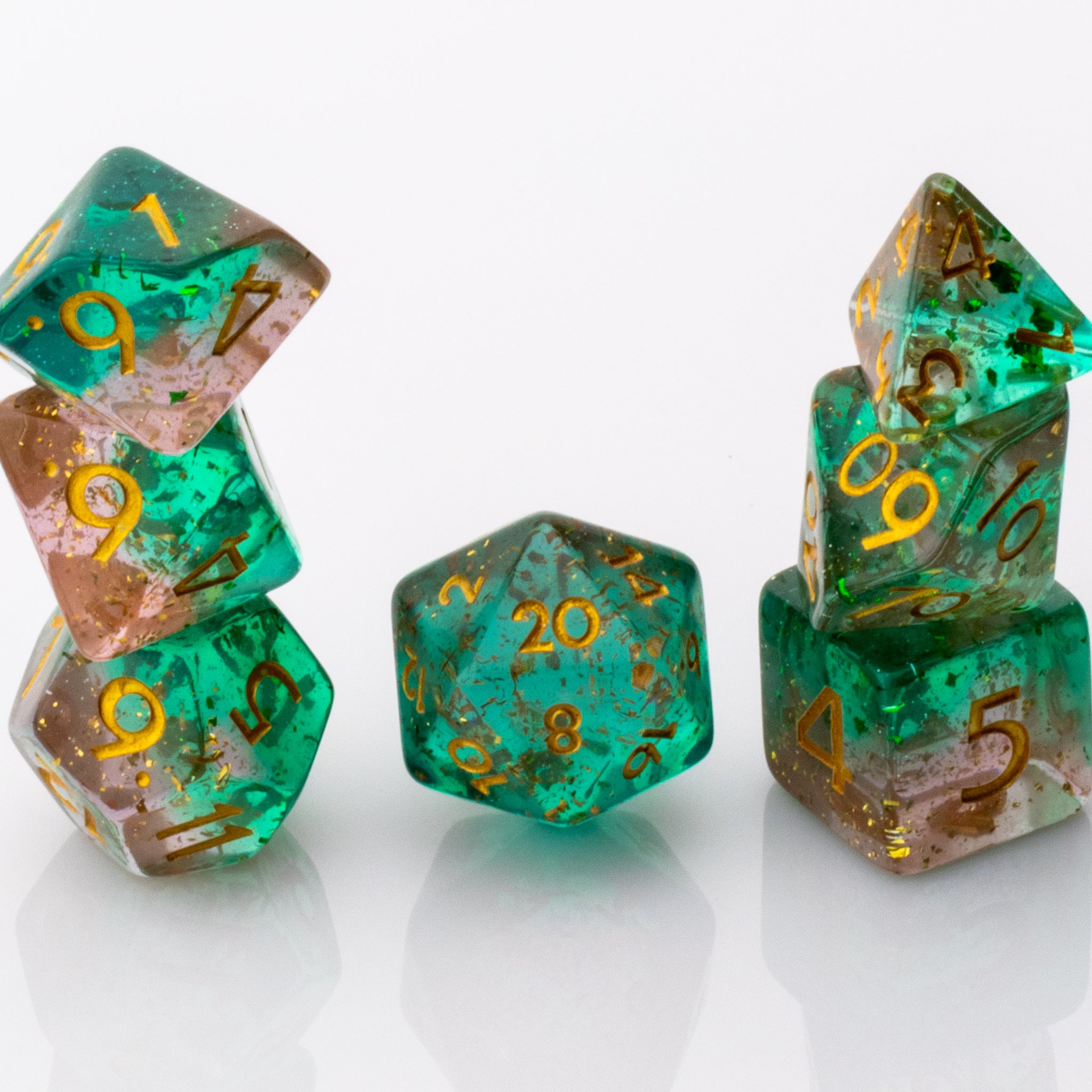 Mint Julep | Resin DND Dice Set | Resin RPG Dice