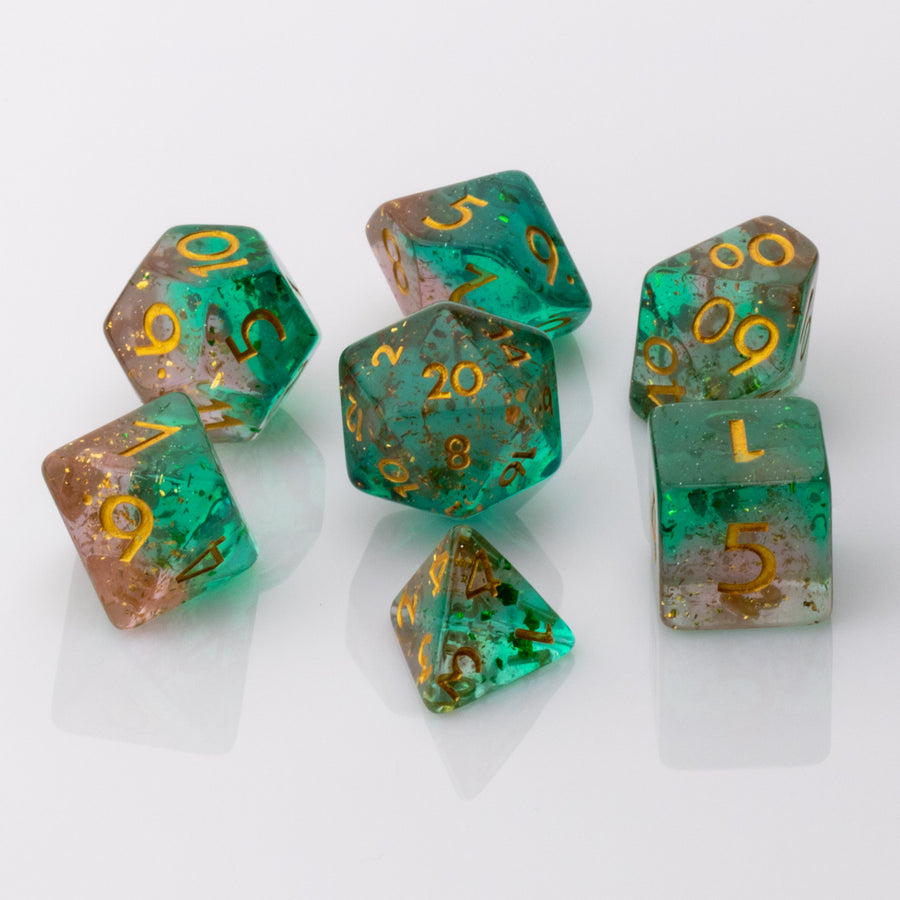 Mint Julep | Resin DND Dice Set | Resin RPG Dice