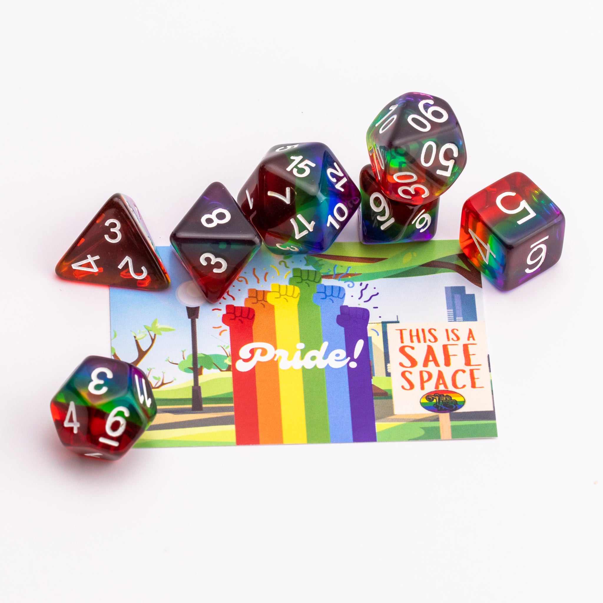 Pride | Resin DND Dice Set | Rainbow RPG Dice