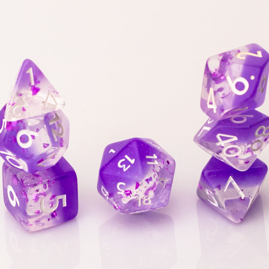 Purple Rain | Resin RPG Dice Set | Resin DND Dice