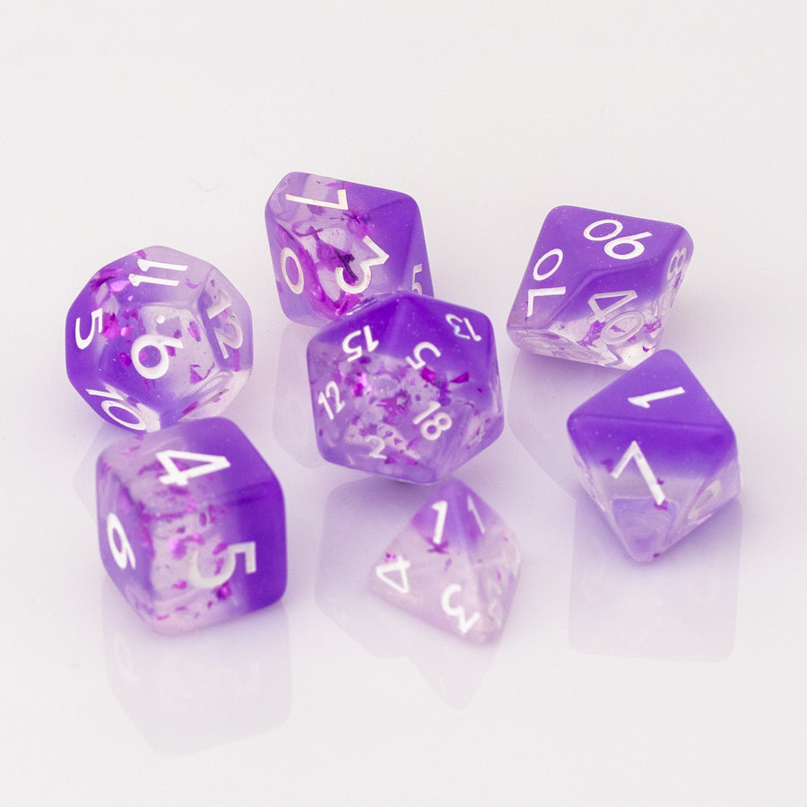 Purple Rain | Resin RPG Dice Set | Resin DND Dice