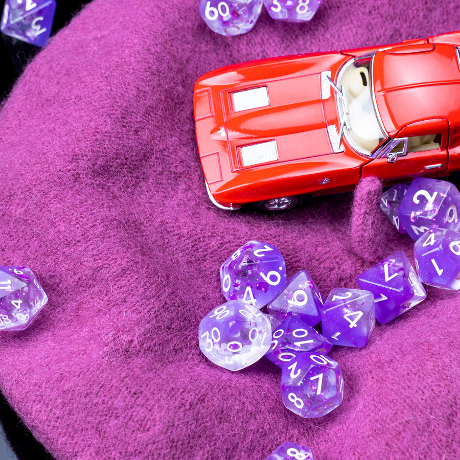 Purple Rain | Resin RPG Dice Set | Resin DND Dice