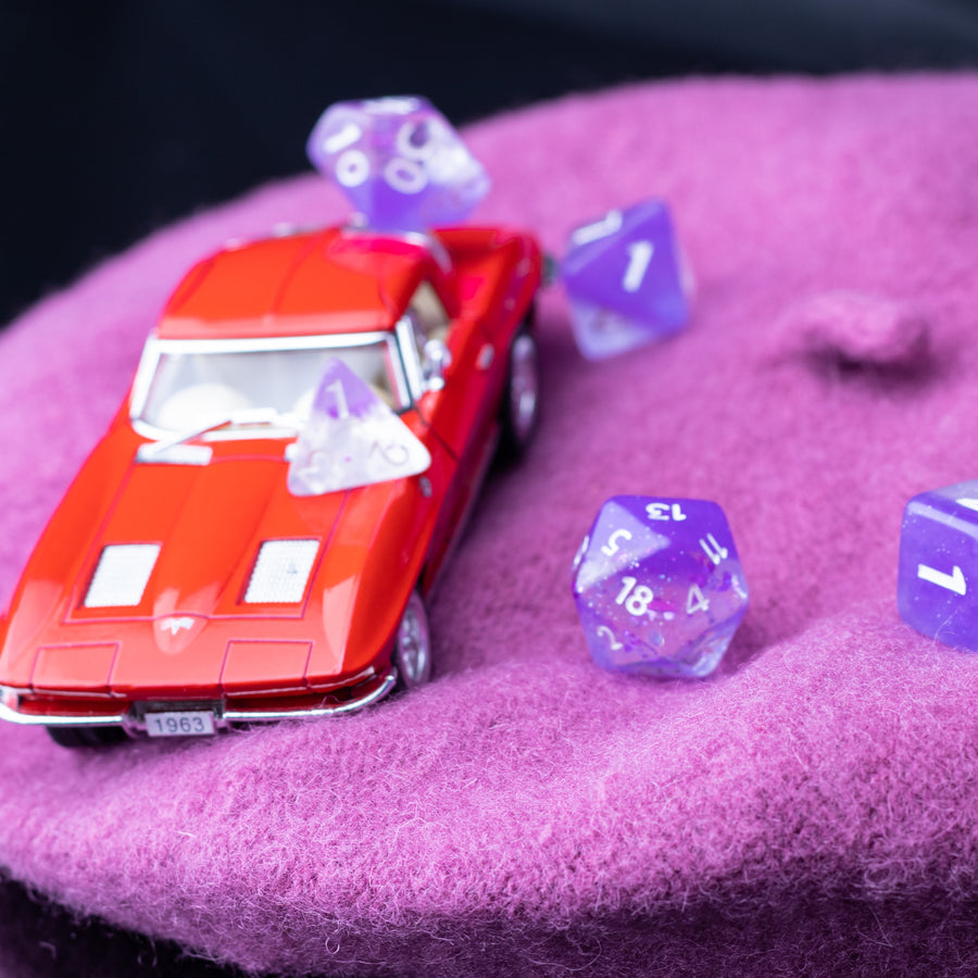 Purple Rain | Resin RPG Dice Set | Resin DND Dice