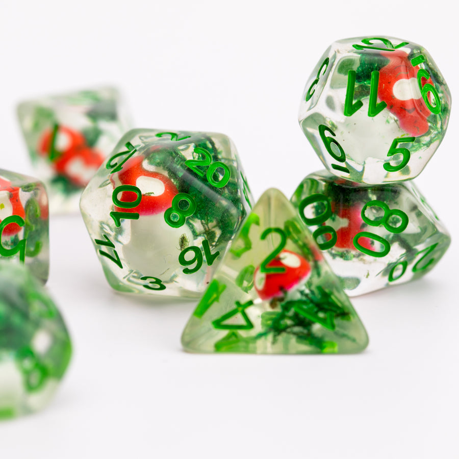 Shroom Bloom | Resin DND Dice Set | Resin RPG Dice