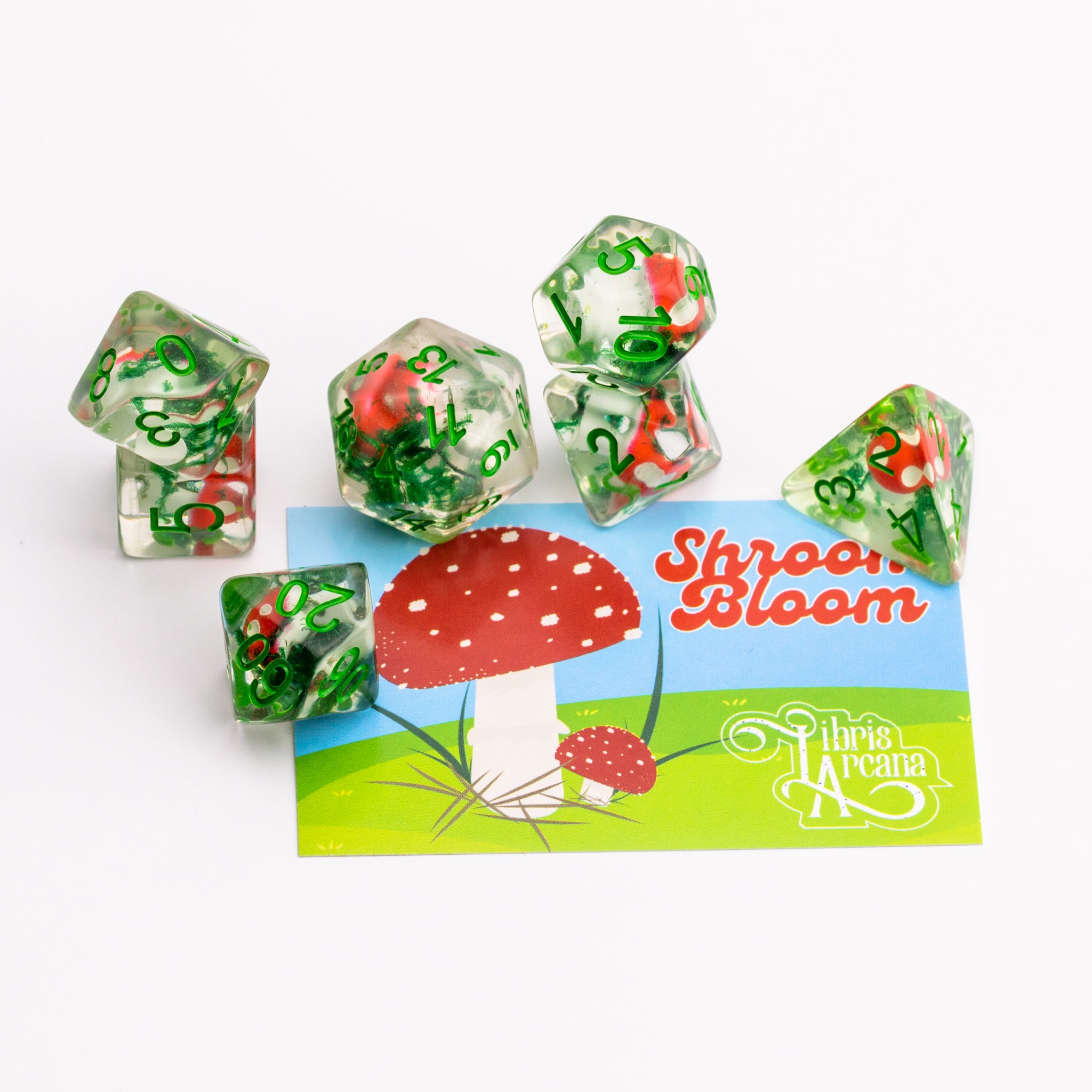 Shroom Bloom | Resin DND Dice Set | Resin RPG Dice