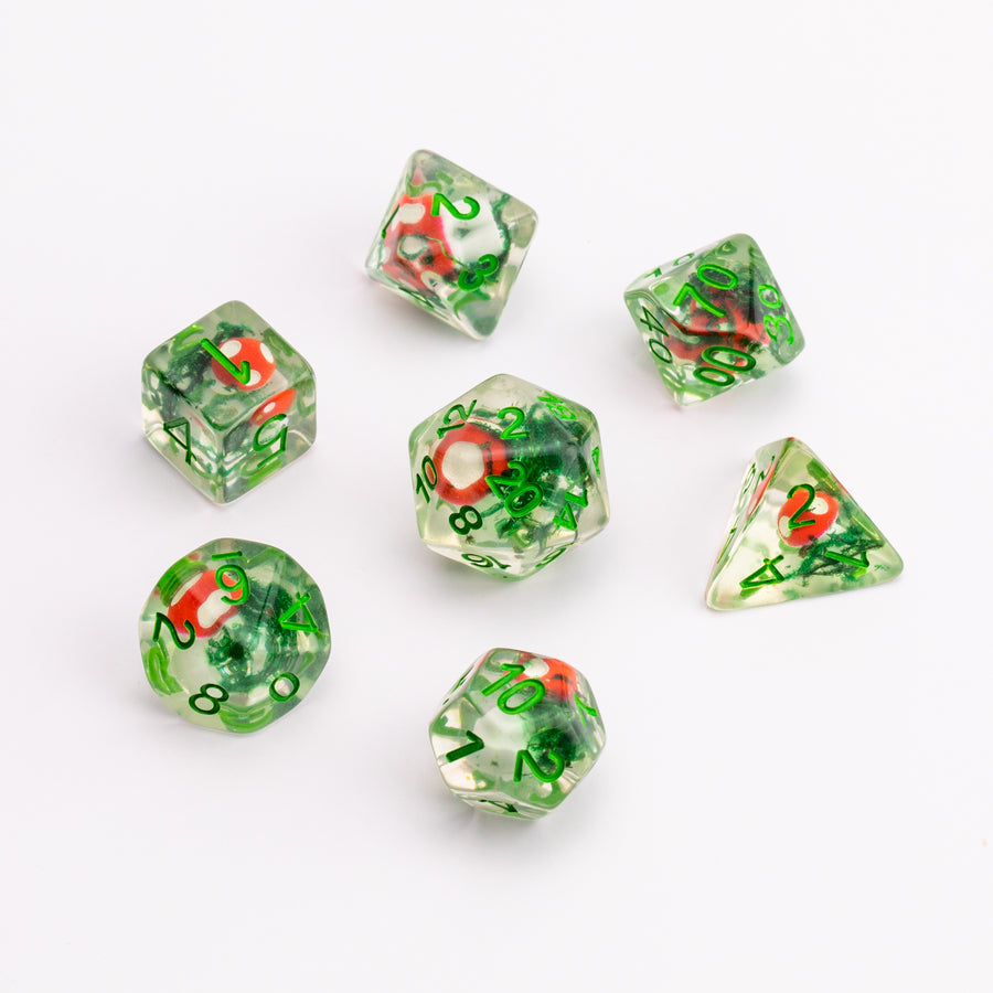 Shroom Bloom | Resin DND Dice Set | Resin RPG Dice