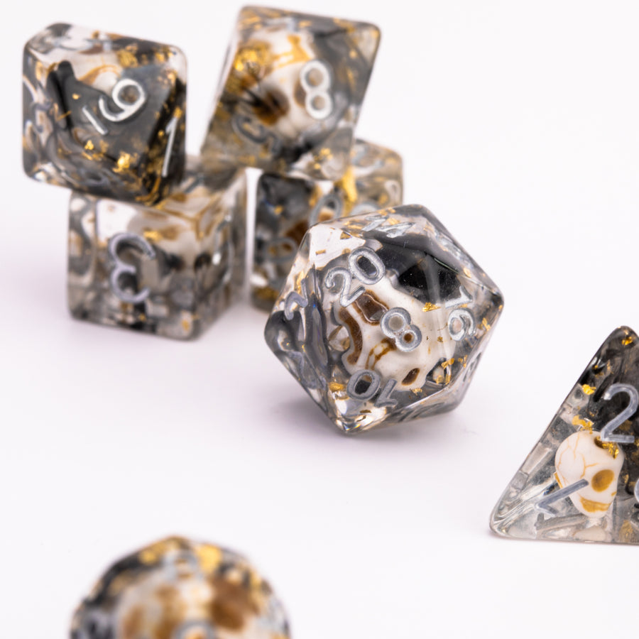 Skullybonez | Resin DND Dice Set | Resin RPG Dice