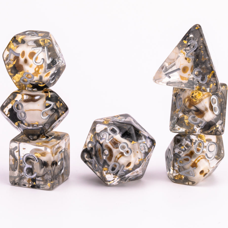 Skullybonez | Resin DND Dice Set | Resin RPG Dice