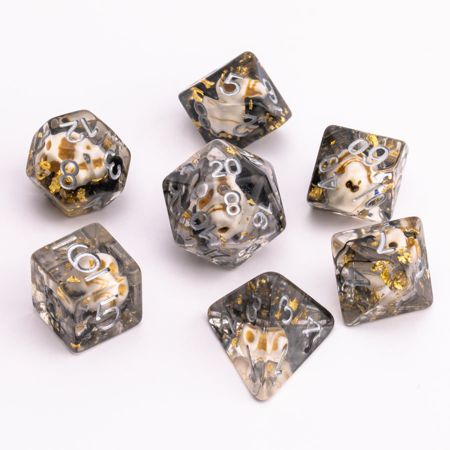 Skullybonez | Resin DND Dice Set | Resin RPG Dice
