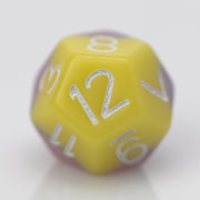 Cottton Candy, mulitcolored resin RPG dice D12.