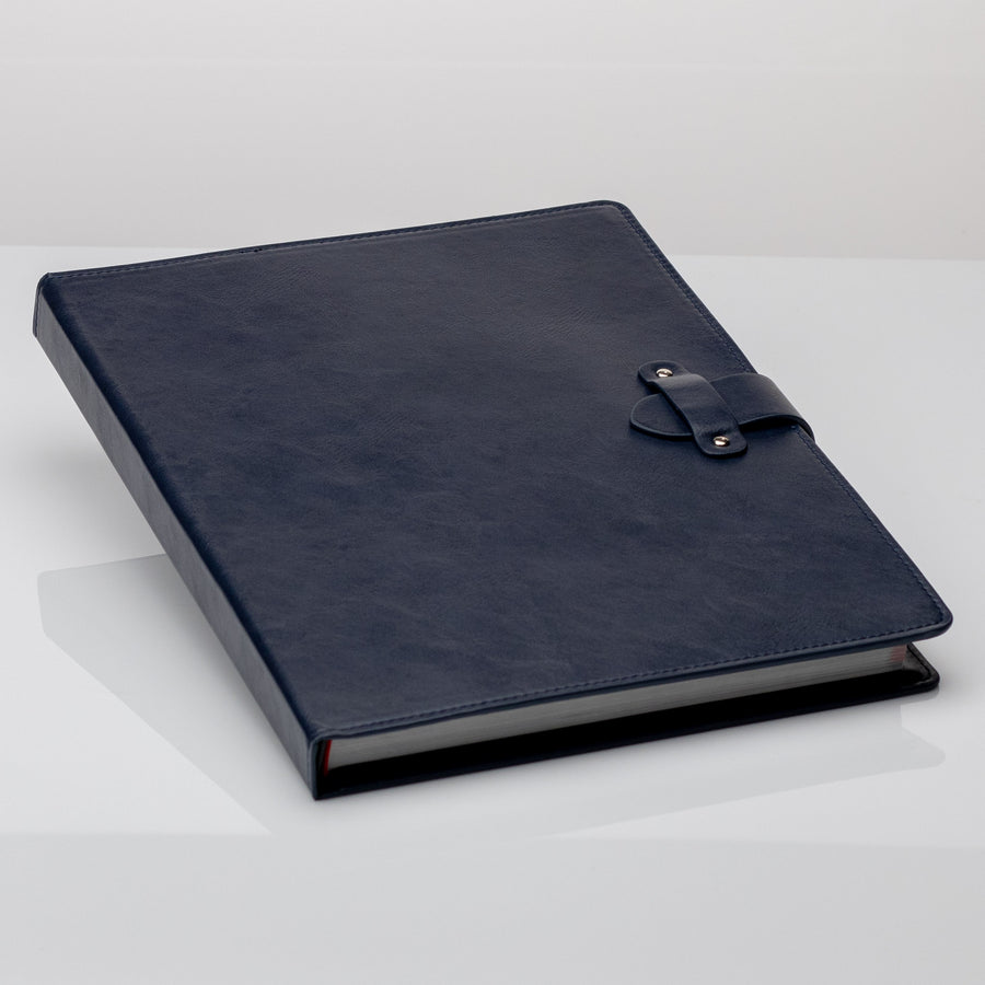 Faux Leather TTRPG book cover in navy. blue.