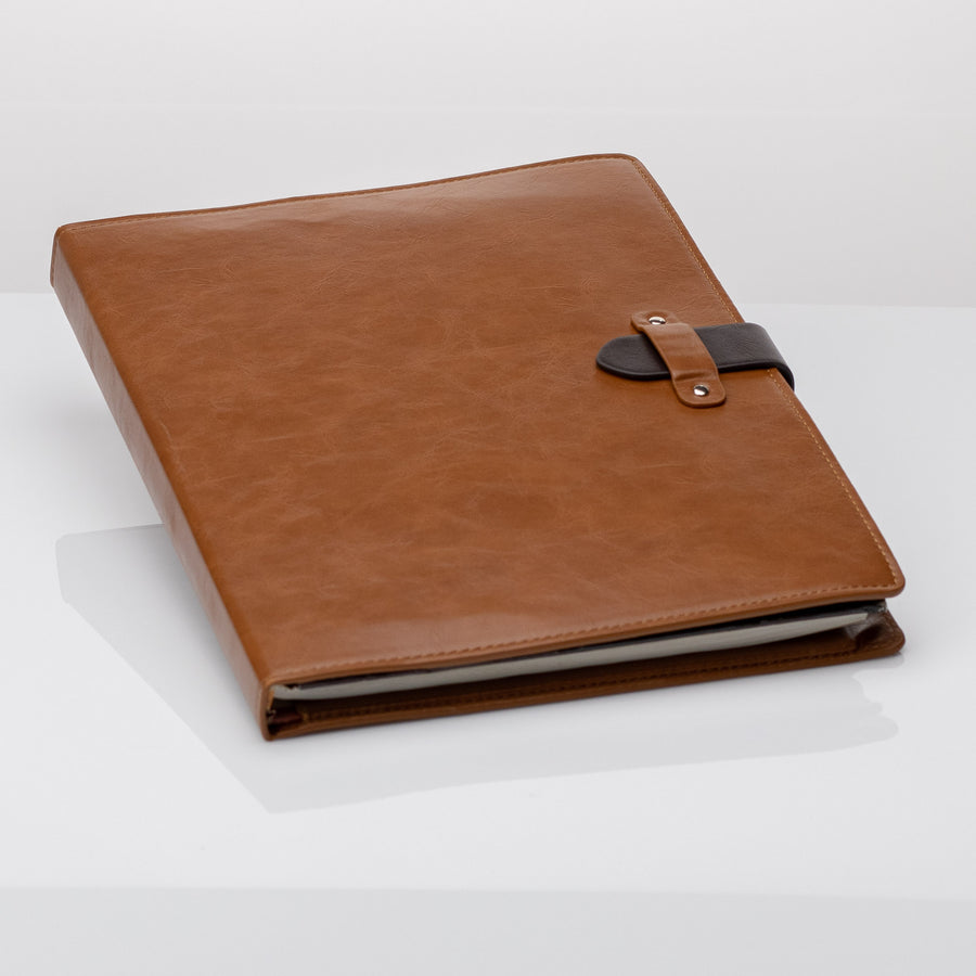 Faux Leather TTRPG book cover in natural brown.