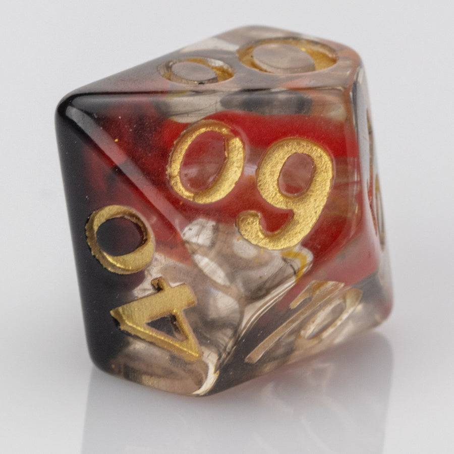 Fire Eye, resin DND dice set, D00.